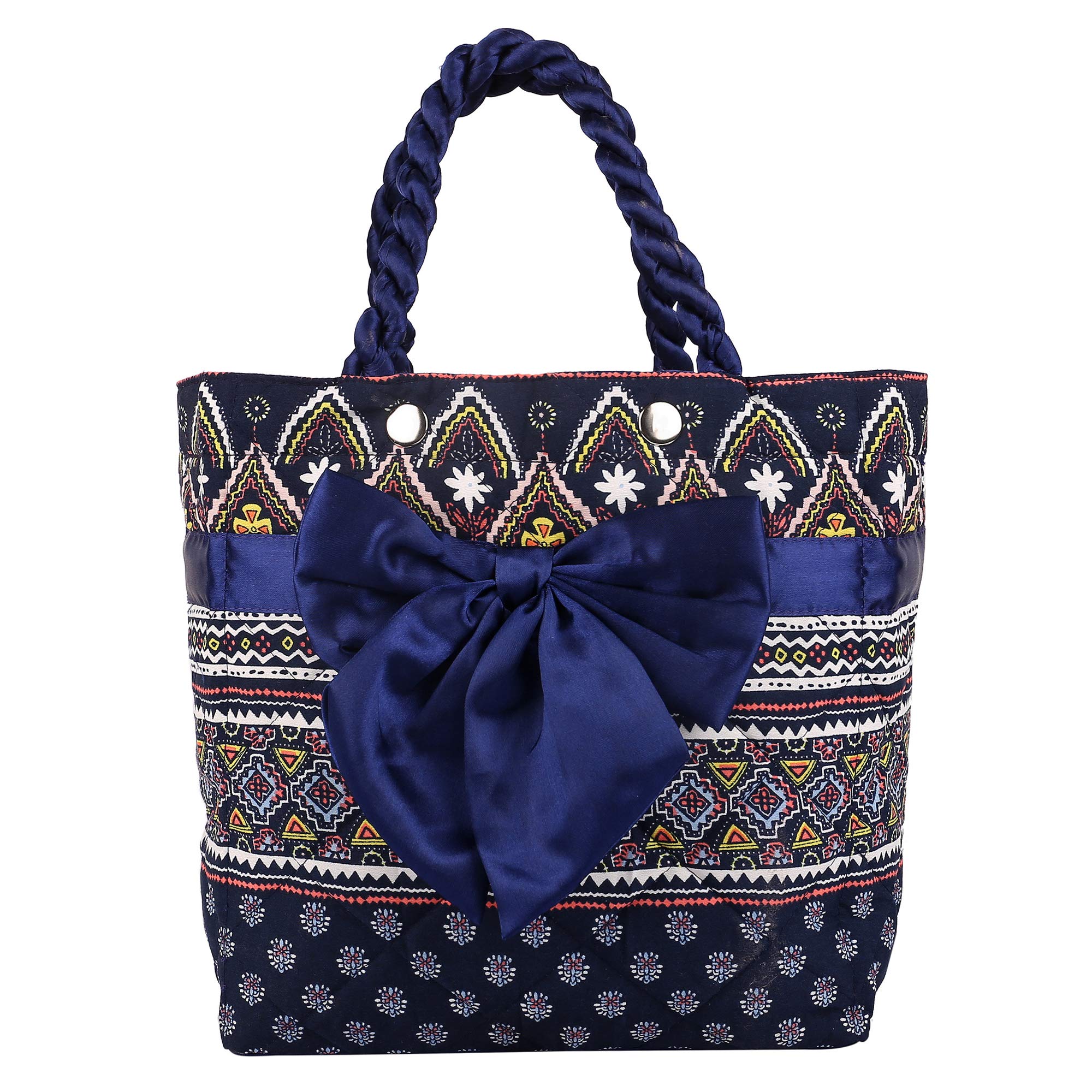 Kuber Industries Bow Design Satin Handbag, Purple - Image 2 thumbnail