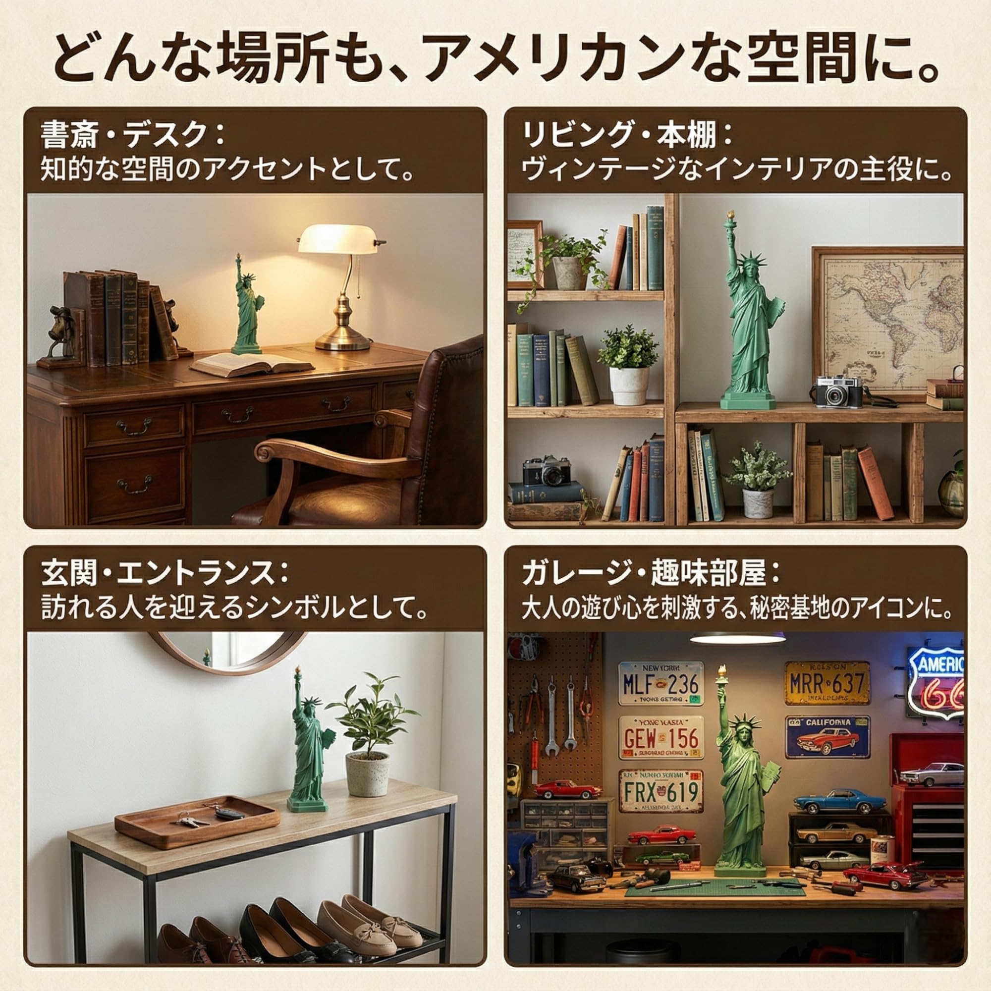 Amazon.co.jp: [Queen-b] 自由の女神 オブジェ 置物 フィギュア 像