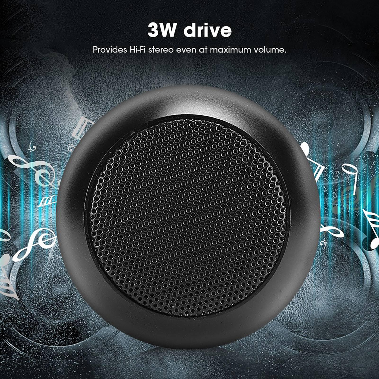 BM3d Aluminium Noir Haut-Parleur Hi-FI Stéréo Portable Corps Compact Sound Clair pour Les Voyageurs
