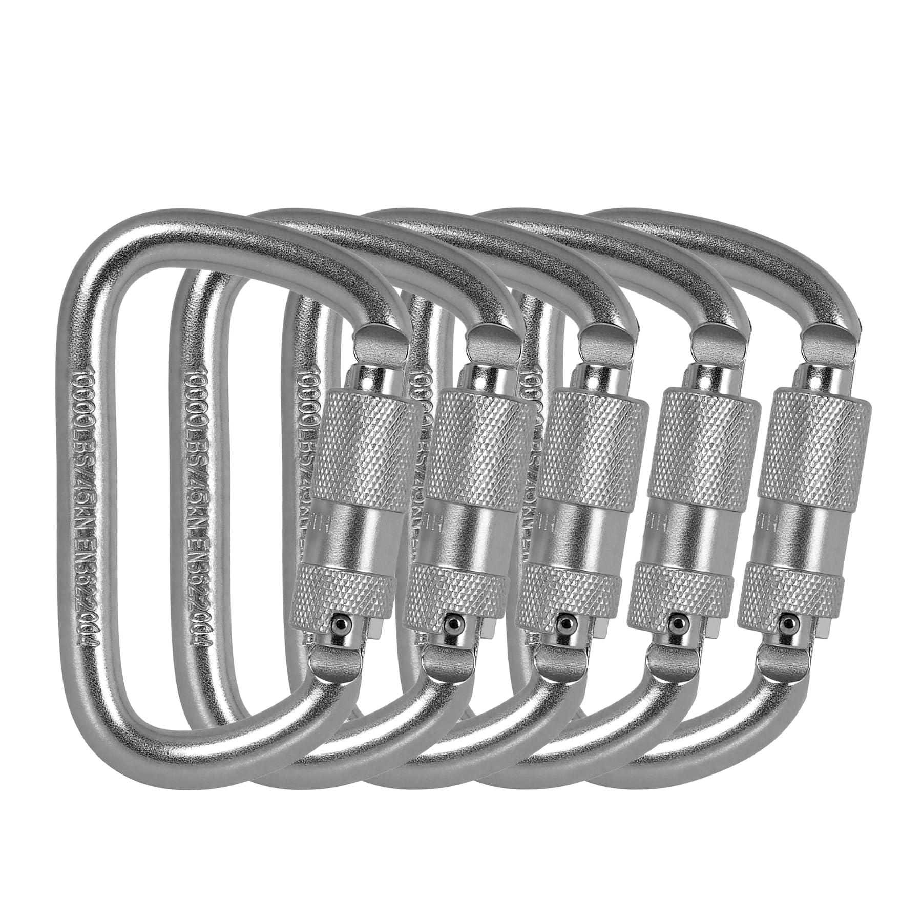 Mosquetón de bloqueo automático 45KN = 4,535.9 kg Twist Lock Steel Heavy Duty Large Mosquetón Clip para escalada en roca, camping, gimnasio, rescate y montañismo