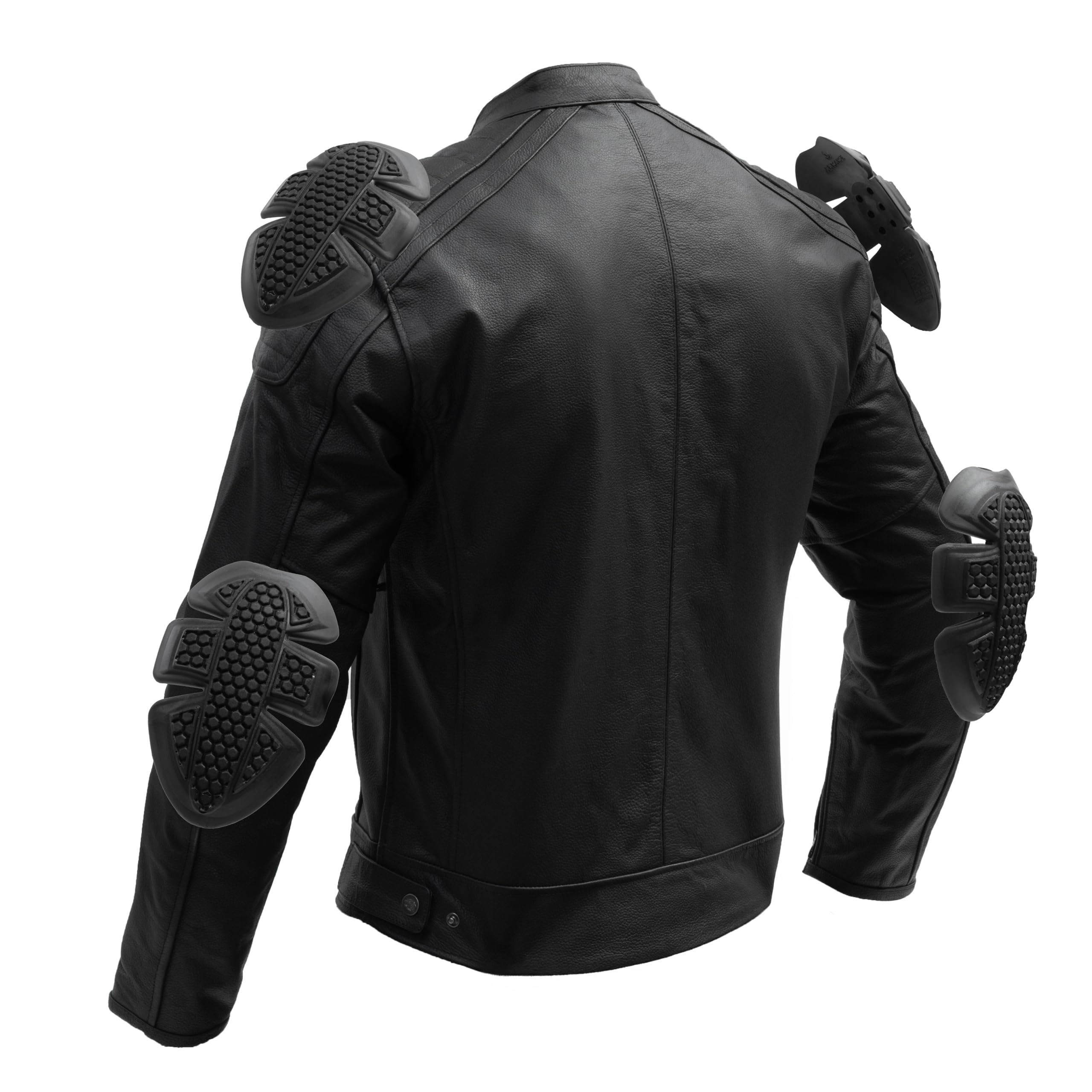 BROGER Legend Chaqueta de moto Hombre | Piel | Protectores de codo y hombro de Nivel 1 | Bolsillo para protector de espalda | Nivel de protección AA | Tallas hasta 10XL