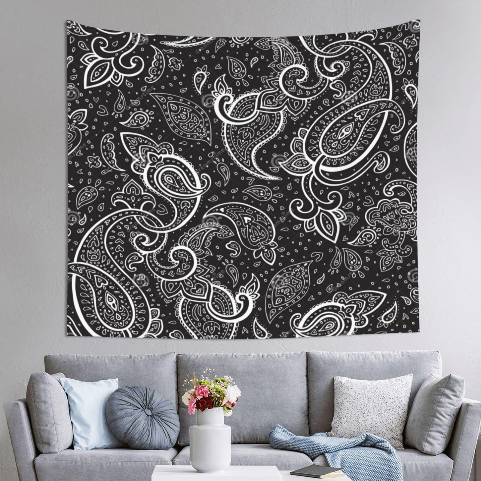 Amazon.co.jp: ペイズリー柄 タペストリー おしゃれ 布ポスター 窓や壁