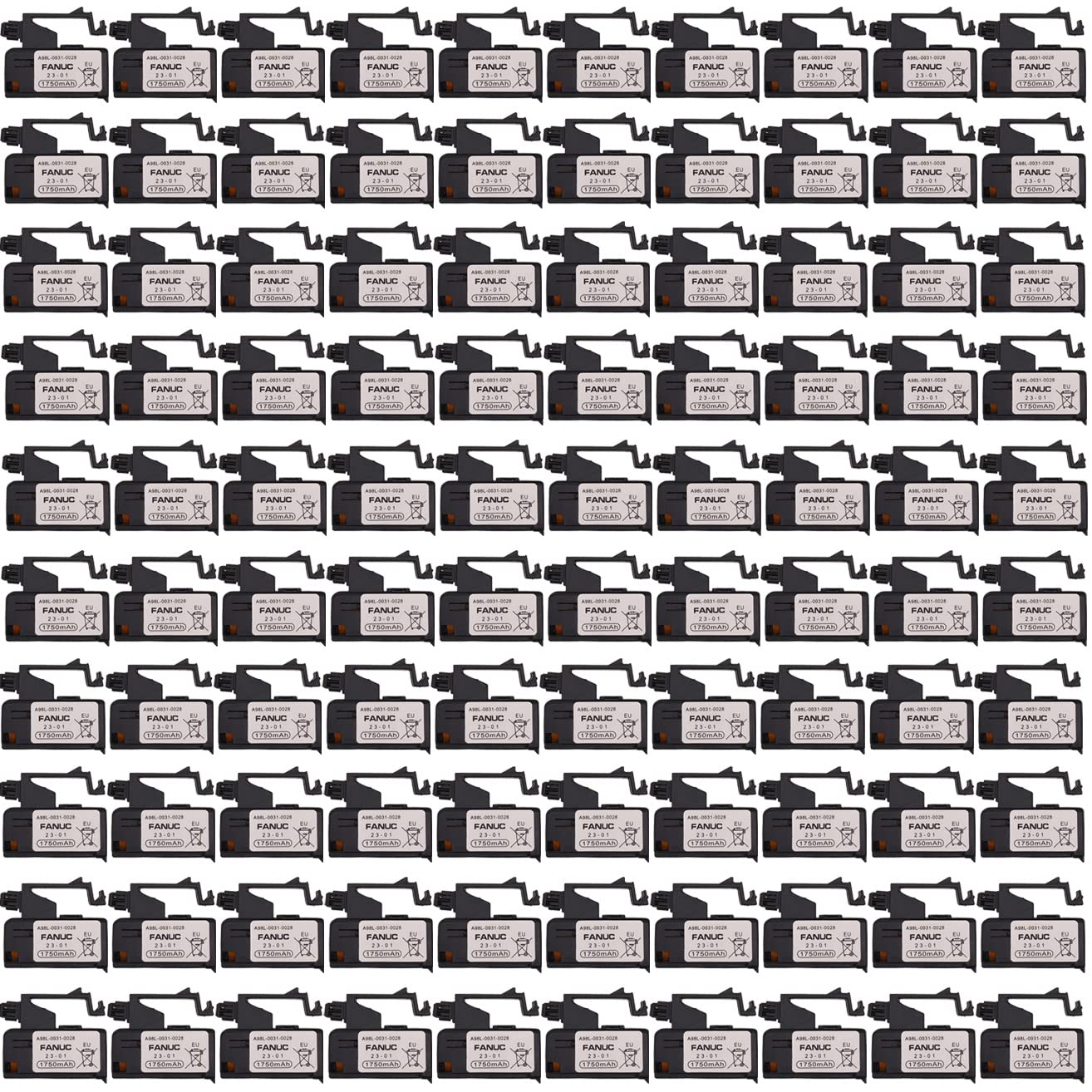100 Pack 3V 1750mAh A98L-0031-0028 PLC Battery Lithium Replacement for FANUC A02B-0323-K102 Part NO A98L-0031-0028 CNC Machine Controler