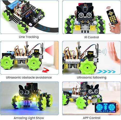 Miniatura 4 de KEYESTUDIO Microbit V2 Robot Car 4WD Mecanum Robótica Kit para Adolescentes Adultos