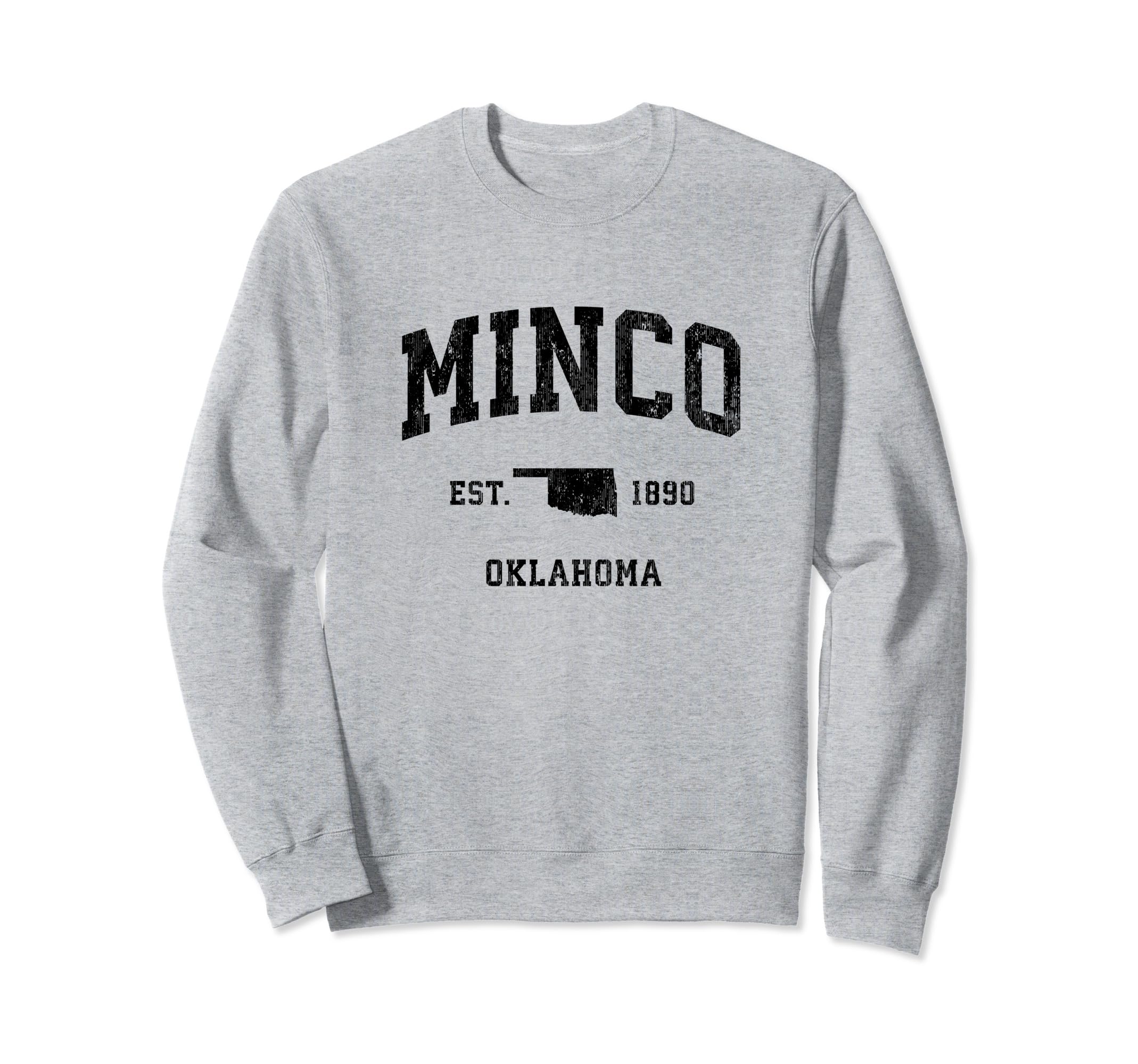 Minco Oklahoma OK Vintage Athletic Black Sports Design Sweatshirt