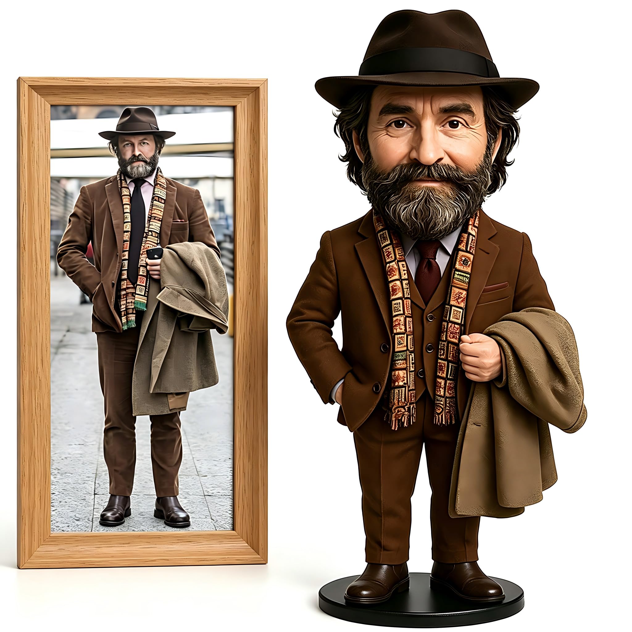 Custom Bobblehead – Personalized Gift for Boss, Grandpa, Husband, or Graduate,Handmade Clay Figurine for Birthday, Graduation, Retirement, Anniversary(Proof Image Sent Before Crafting Begins)