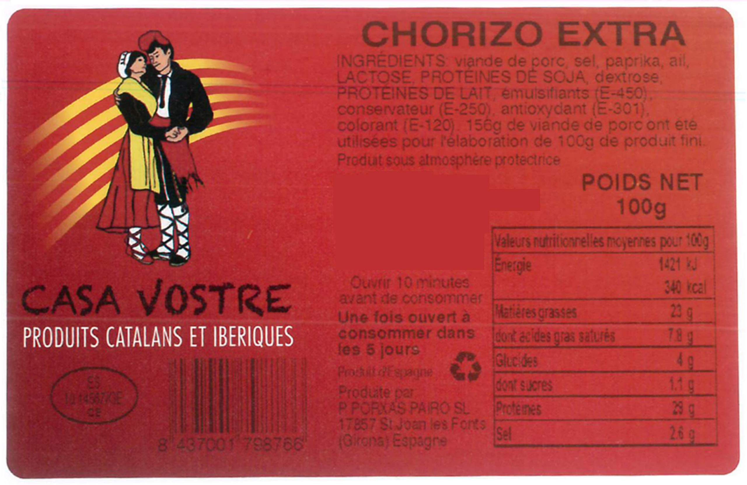 Chorizo Tapas 100 gr