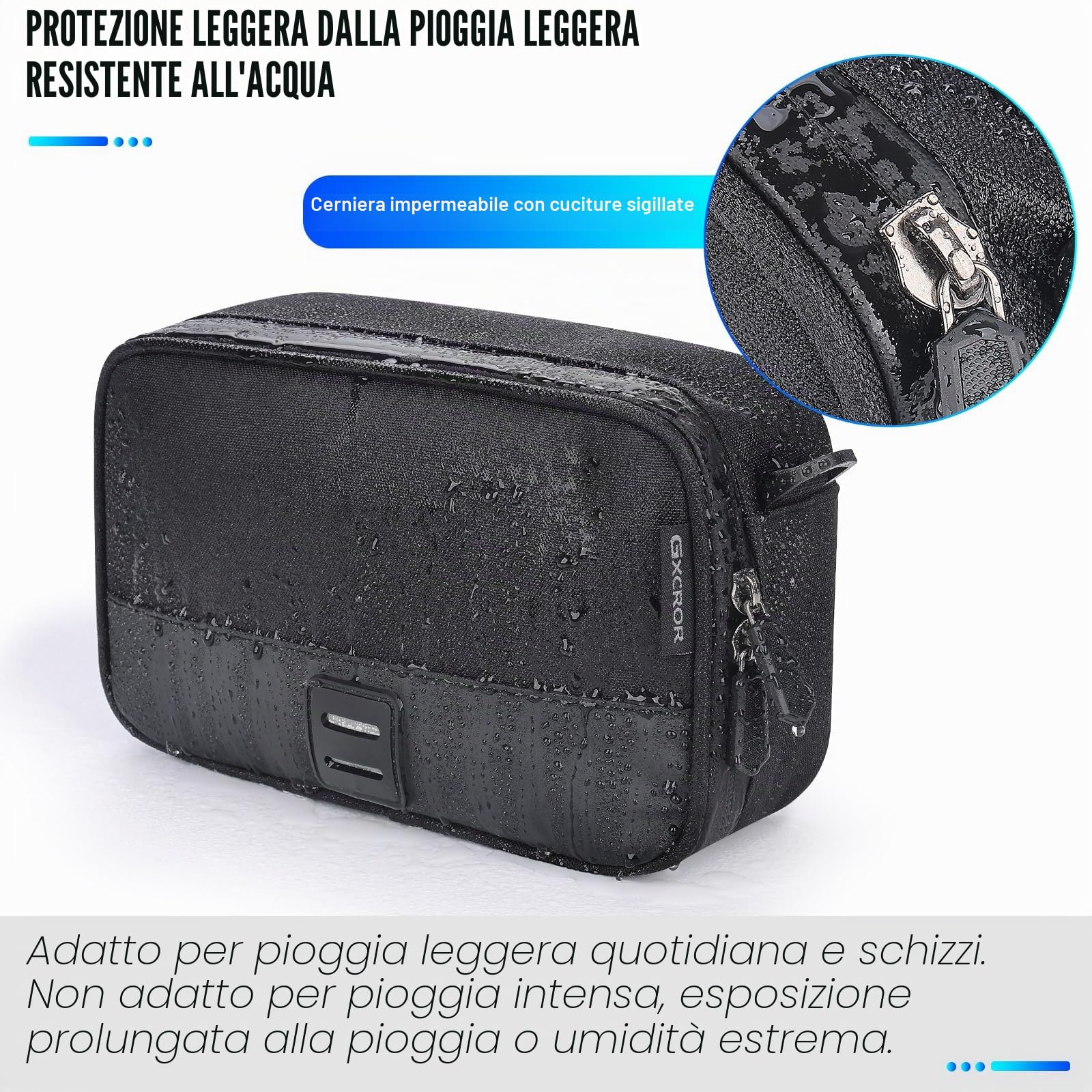 GXCROR Borsa da manubrio per bicicletta, borsa anteriore Magic Tape