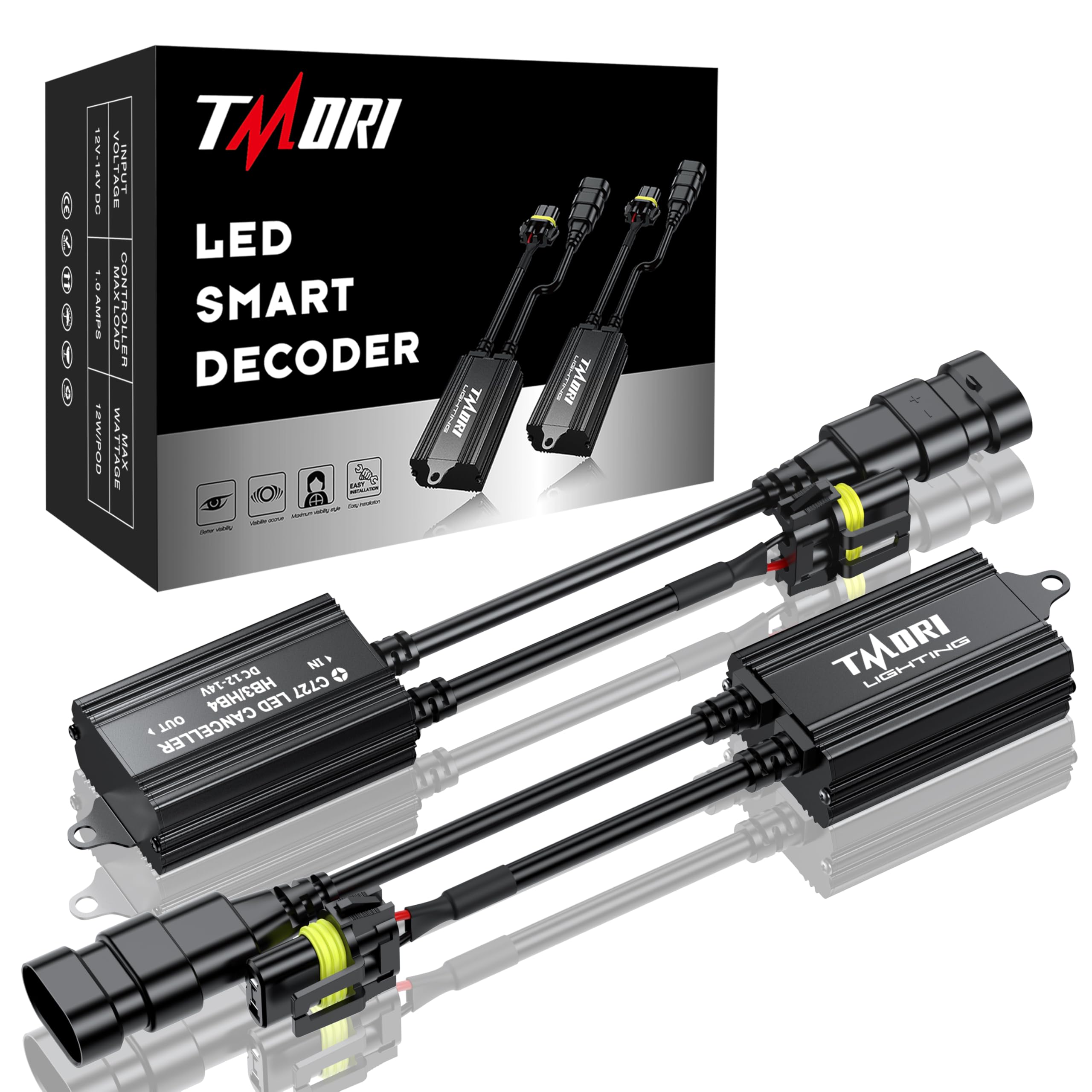 2PC 9005/9006 LED Headlight Canbus Error Anti Flicker Resistor Canceller Decoder - Foto 4