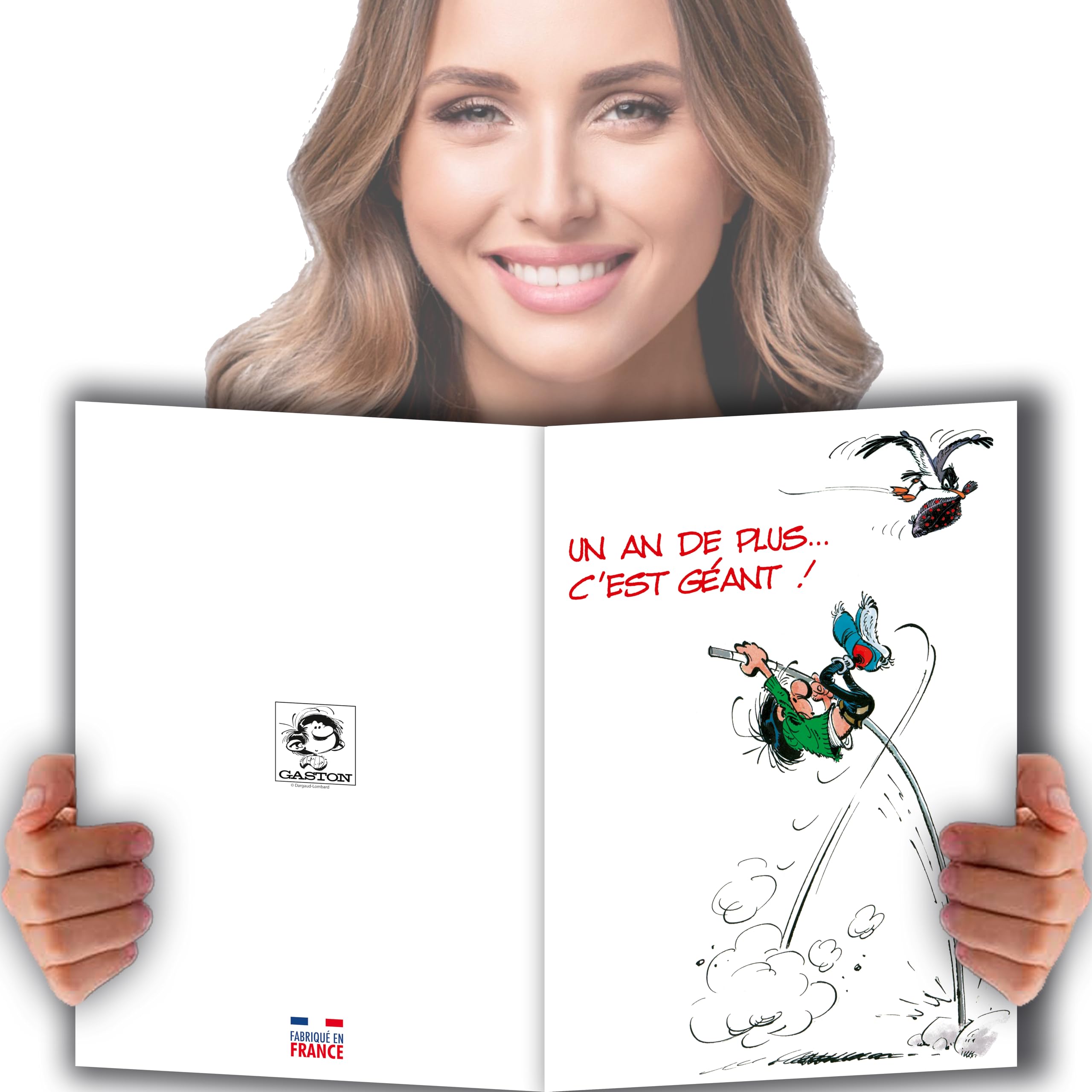 Gaston Lagaffe glmx-2019 Giant Large Birthday Card with Illustrated Large A4 + Envelope Design Another Year Maxi