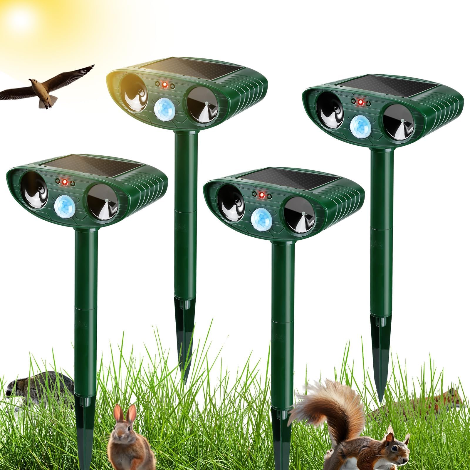 Photo 1 of Gebatule 4 Pack Solar Ultrasonic Animal Repeller