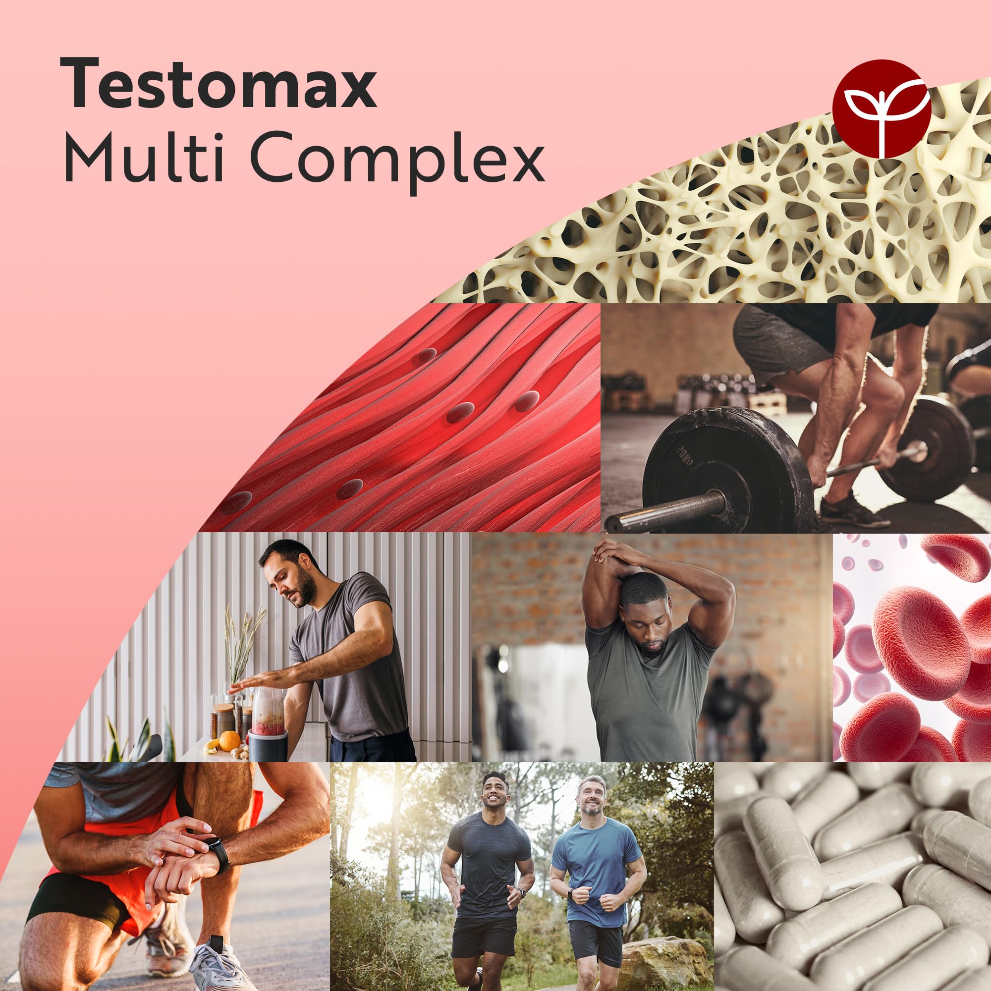Nutravita Integratore Multinutriente con Ginseng, Maca, Fieno Greco, Zinco e Magnesio – 13 Ingredienti Attivi con Vitamine A, B12, D3 e K2 – 120 Capsule