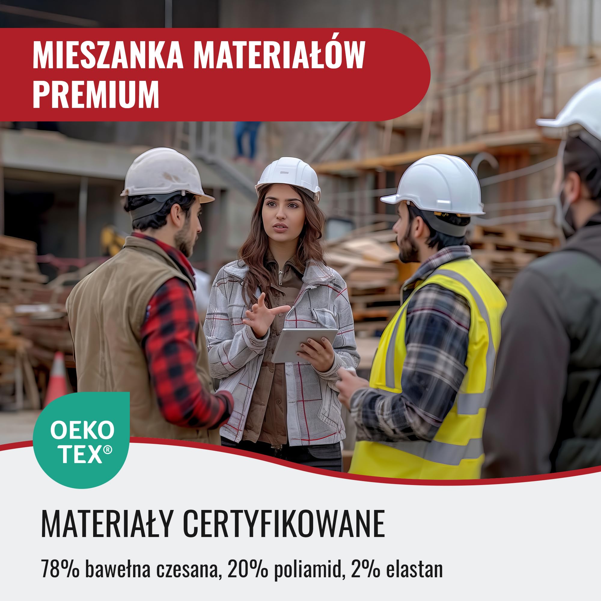 6 lub 12 par męskich skarpet zimowych Mat & Vic oraz bawełniane Classic OEKO-TEX Standard 100 dla kobiet grube, ciepłe skarpety termiczne, wielokolorowe skarpety robocze - Warm Thermo Crew Work Socks
