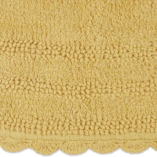 Miniatura 5 de DII Crochet Collection. Tapete de baño reversible, tamaño grande, ovalado, 53,3 x 86,3 cm, color amarillo
