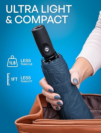 Repel Windproof Travel Umbrella - Compact & Withstands Winds up to 100MPH, Strongest Premium Auto Folding Umbrella for Rain and Sun - Durable, Light & Portable for Women & Men, Fits Backpacks & Cars