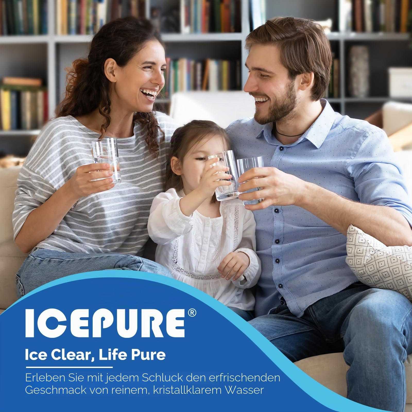 ICEPURE LT1000P Kühlschrank Wasserfilter Luftfilter kompatibel mit LG LT1000P, Kenmore 46-9980, 3 Stück