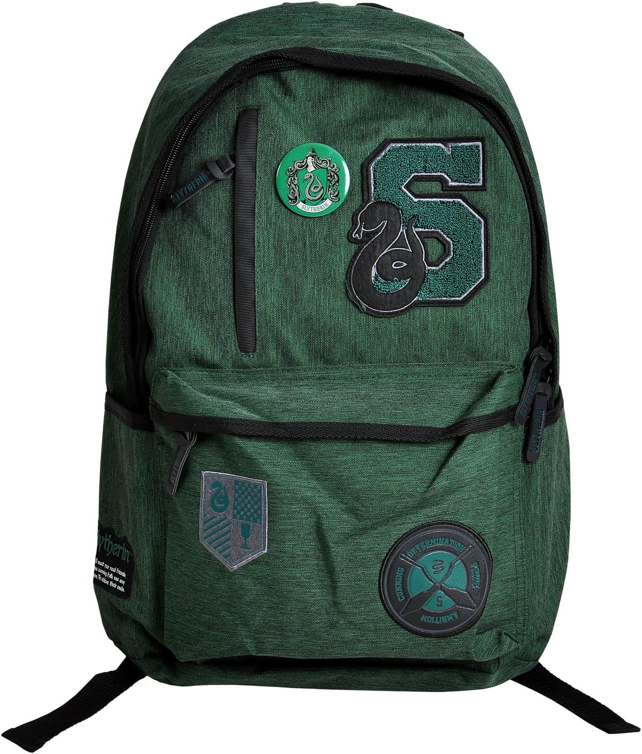 NJ SCREENPRINTS Harry Potter backpack with Slytherin crest 46x31x14cm green
