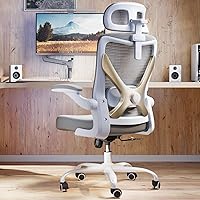 Vista 17 de Silla de oficina ergonómica, silla de escritorio de malla con soporte lumbar ajustable, sillas de juegos de computadora con respaldo alto, sillas