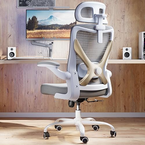 Silla ergonómica de oficina - Sillas de escritorio para computadora, cómodas, de malla, con respaldo alto para juegos, con soporte lumbar ajustable