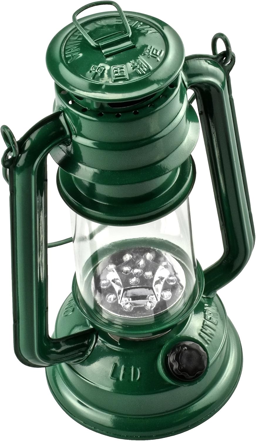 SE 15-LED Green Hurricane Lantern with Dimmer Switch - FL805-15G