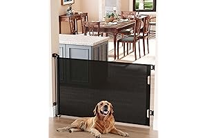 33" Tall Pet Screen Gate: Baby Gate Retractable, Extends 55" Wide