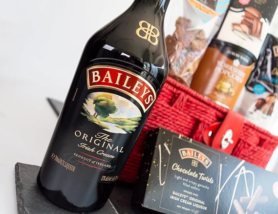 Baileys Hamper Gift Bonanza presented in a Rope Woven Basket
