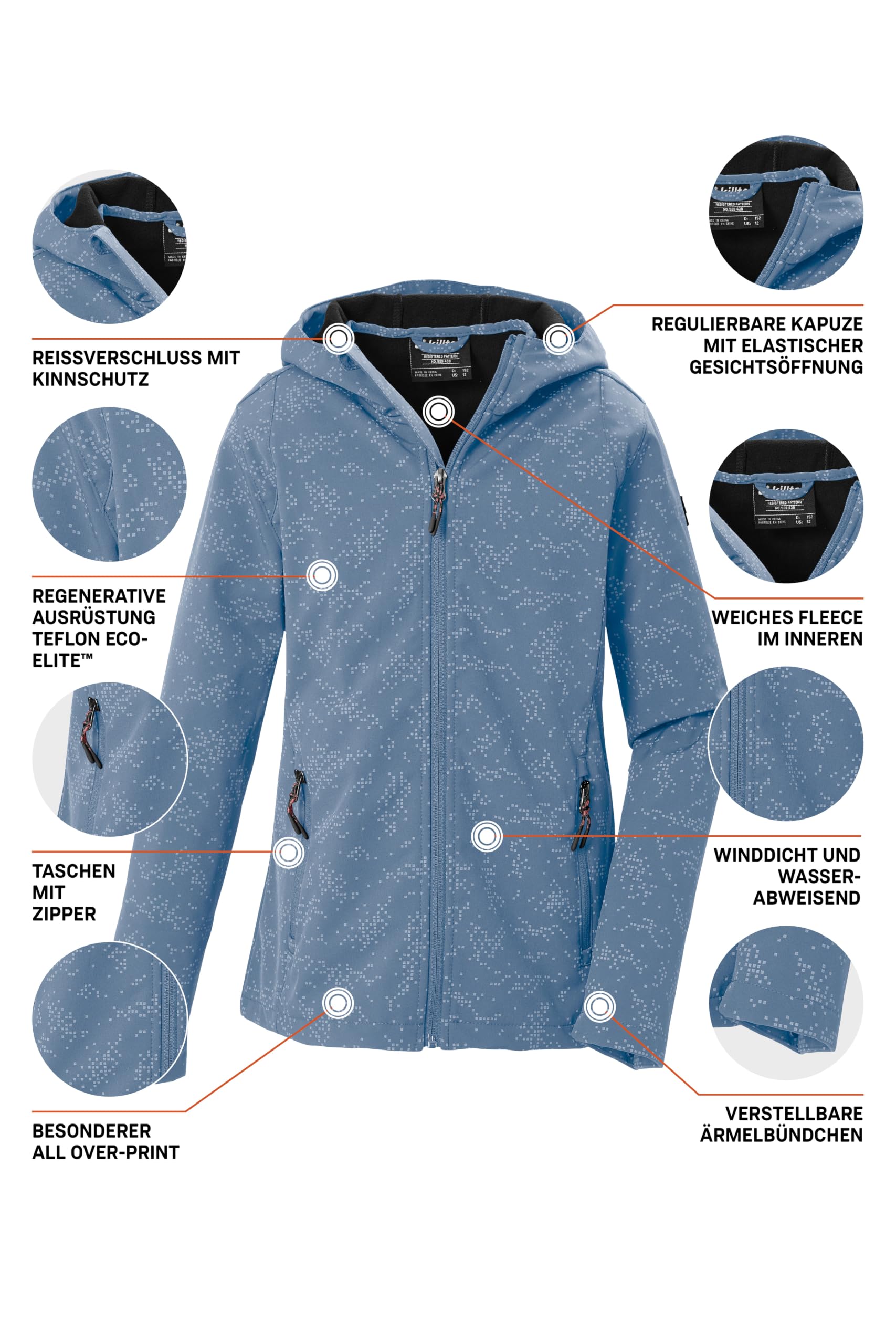 Killtec Mädchen Kow 165 Grls Sftshll Jckt Softshelljacke/Outdoorjacke mit Kapuze (1er Pack)