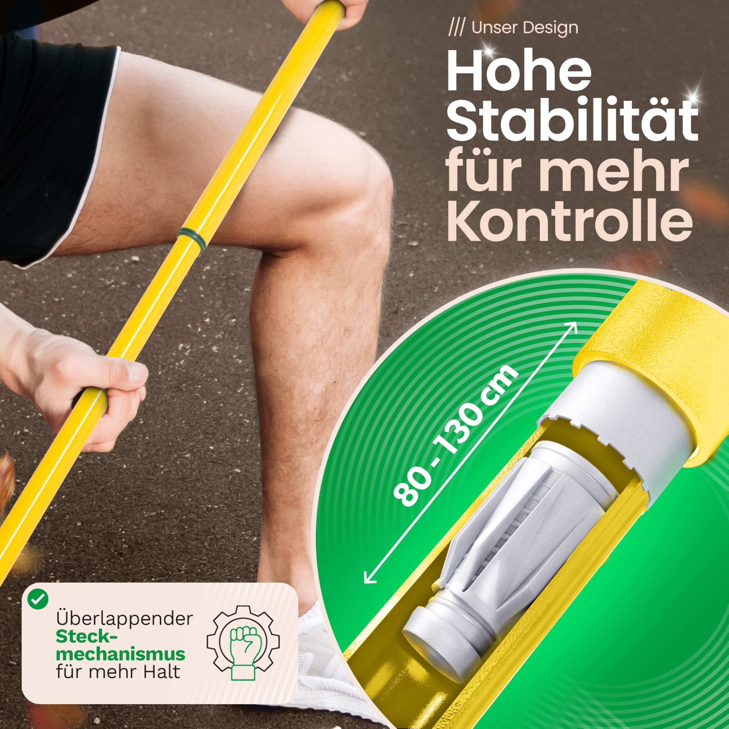 Krallenbesen Set 40 cm Kunststoff mit Teleskopstiel Kehrgarnitur gebogenen Borsten Gartenbesen Straßenbesen Kehrbesen (Besen + Kehrschaufel Set Krallenhandfeger, 40 cm)