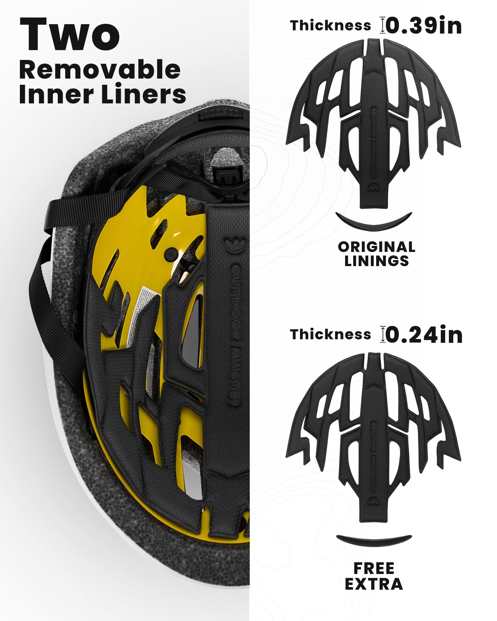 Casco Bici OutdoorMaster Gem Recreational MIPS – Due Liner Rimovibili E Ventilazione – Per Adulti E Giovani – Mountain E Strada