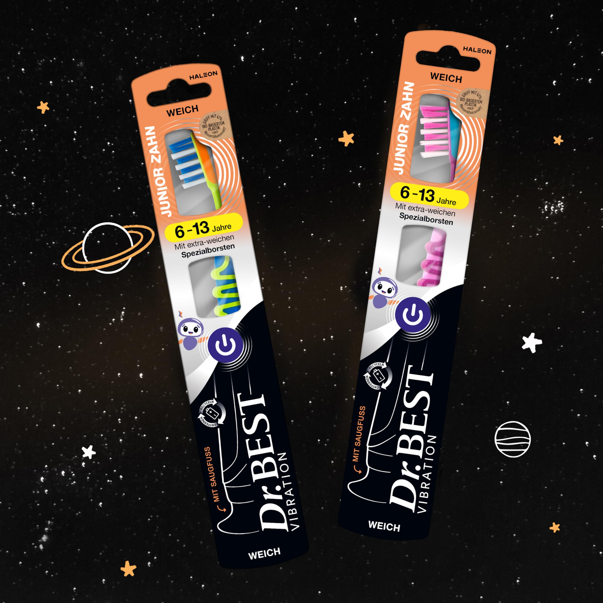 Dr.BEST Vibration Junior Toothbrush, Soft (Pack of 1) with Longer Extra  Soft Special Bristles for Thorough Brushing : Amazon.de: Health & Personal  Care