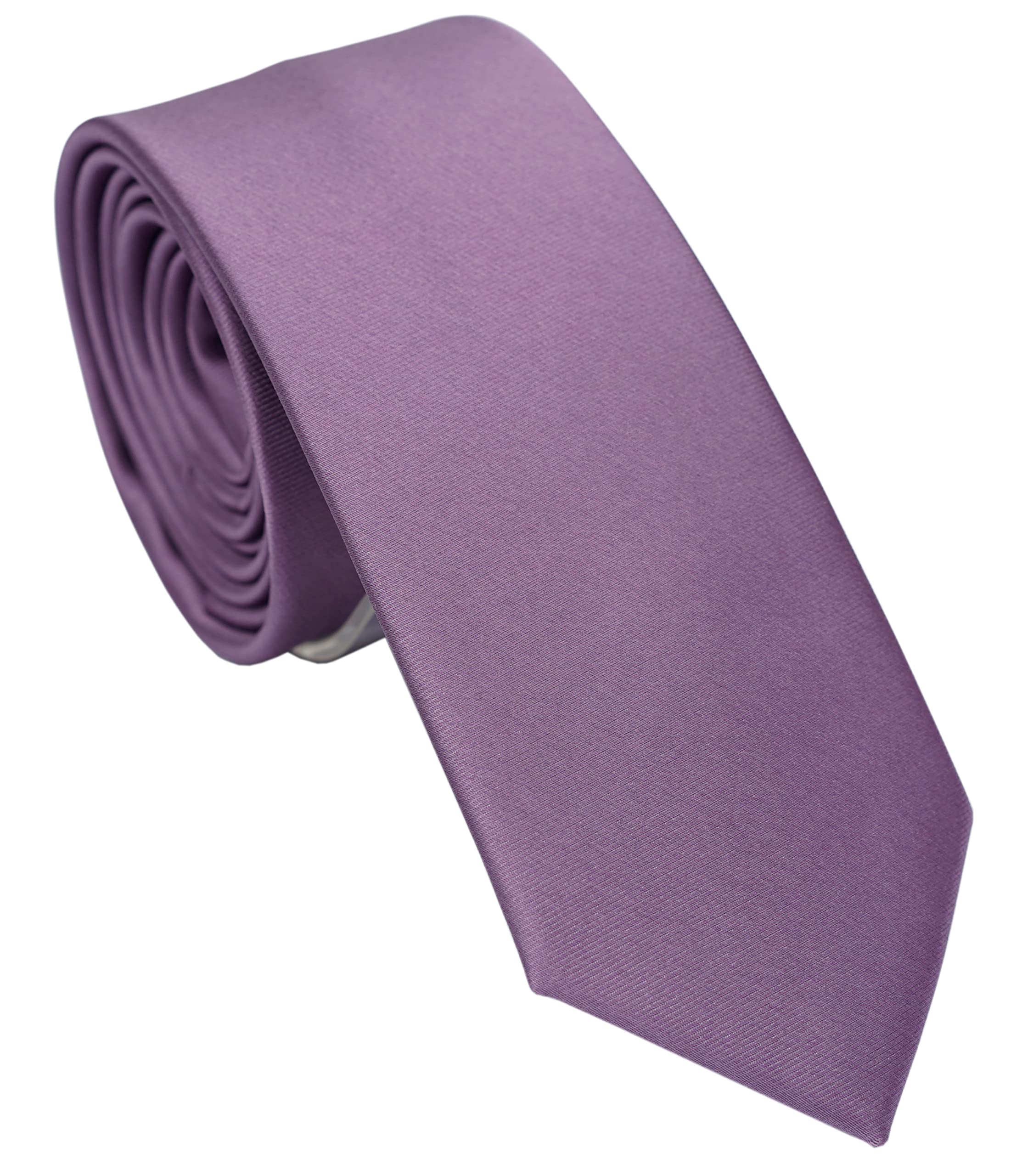 Skinny Ties for Men, 2.5-Inch Slim Neckties, Solid Color Packs