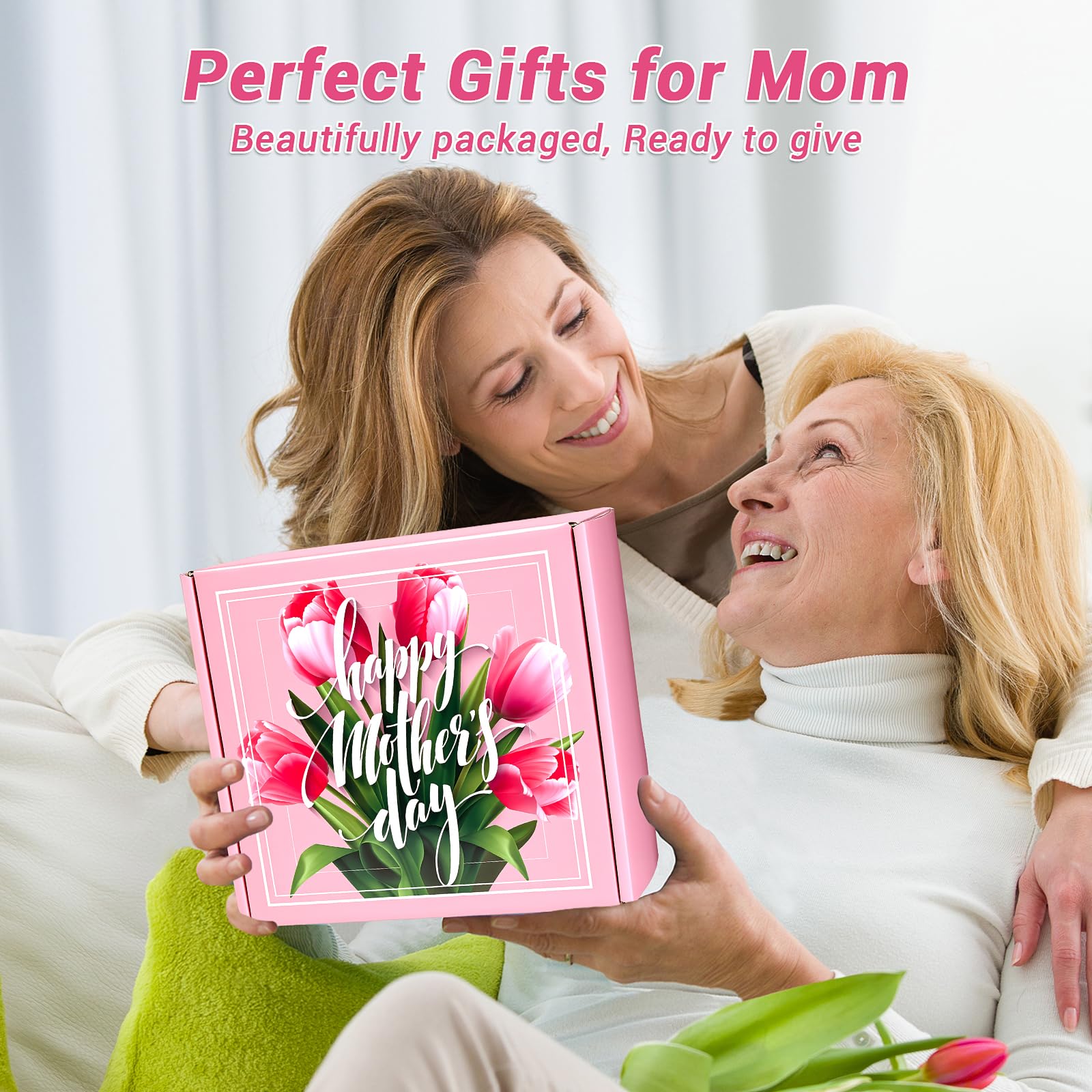 Gifts Box for Mom,Mothers Day Gift,Gift Basket for Mama Mother in Law,Birthday Presents from Daughter Son,Best Mom Ever Set Unique Thank You Gifts With Massage Comb,Tumbler,Coin Purse,Scented Candle