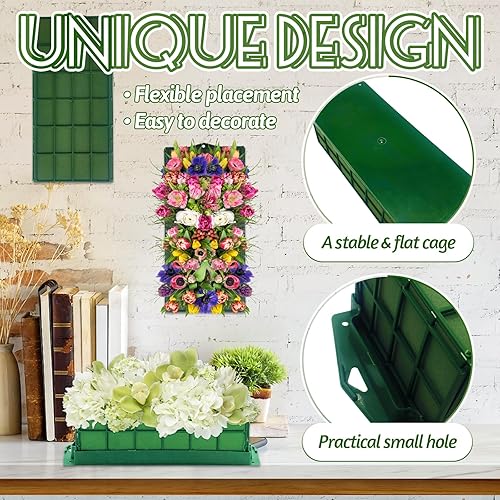 Miniatura 4 de Jaula de espuma floral, espuma de flores con soporte, jaula de espuma de flores secas y húmedas para arreglos florales, flores frescas, jardín