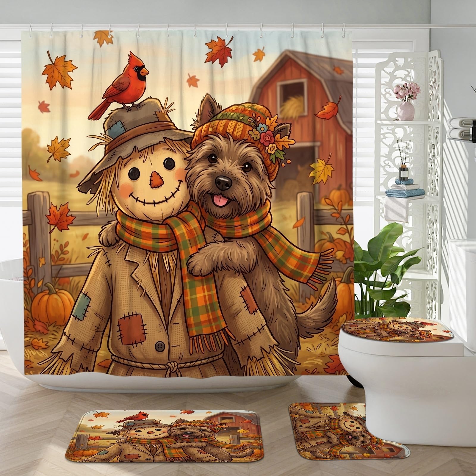 Accessoires de salle de bain avec tapis antidérapant et absorbant