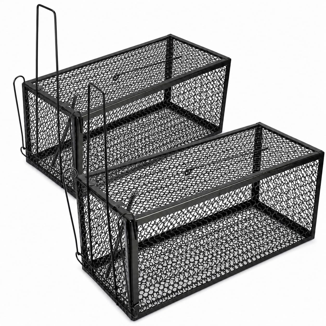 Rat Traps X2 Humane Rat Trap Cage Rat Catchers Bait Live Rat Trap Set of Two for Rats, Mouse, Rodents, Mice and Vermin