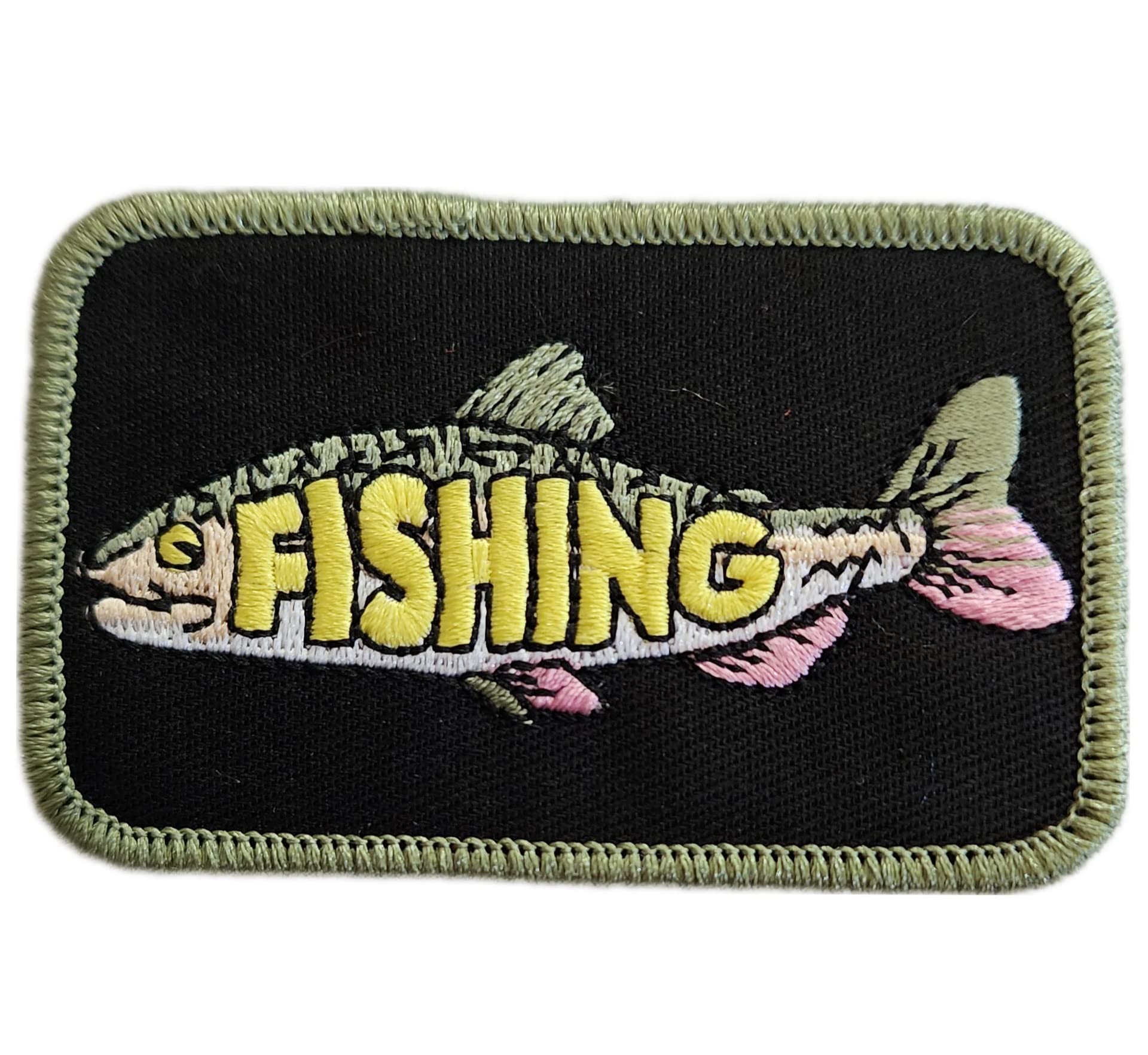 Fishing Fish Embroidered Patch Bass Trout Fly Fisherman (Fishing Trout)