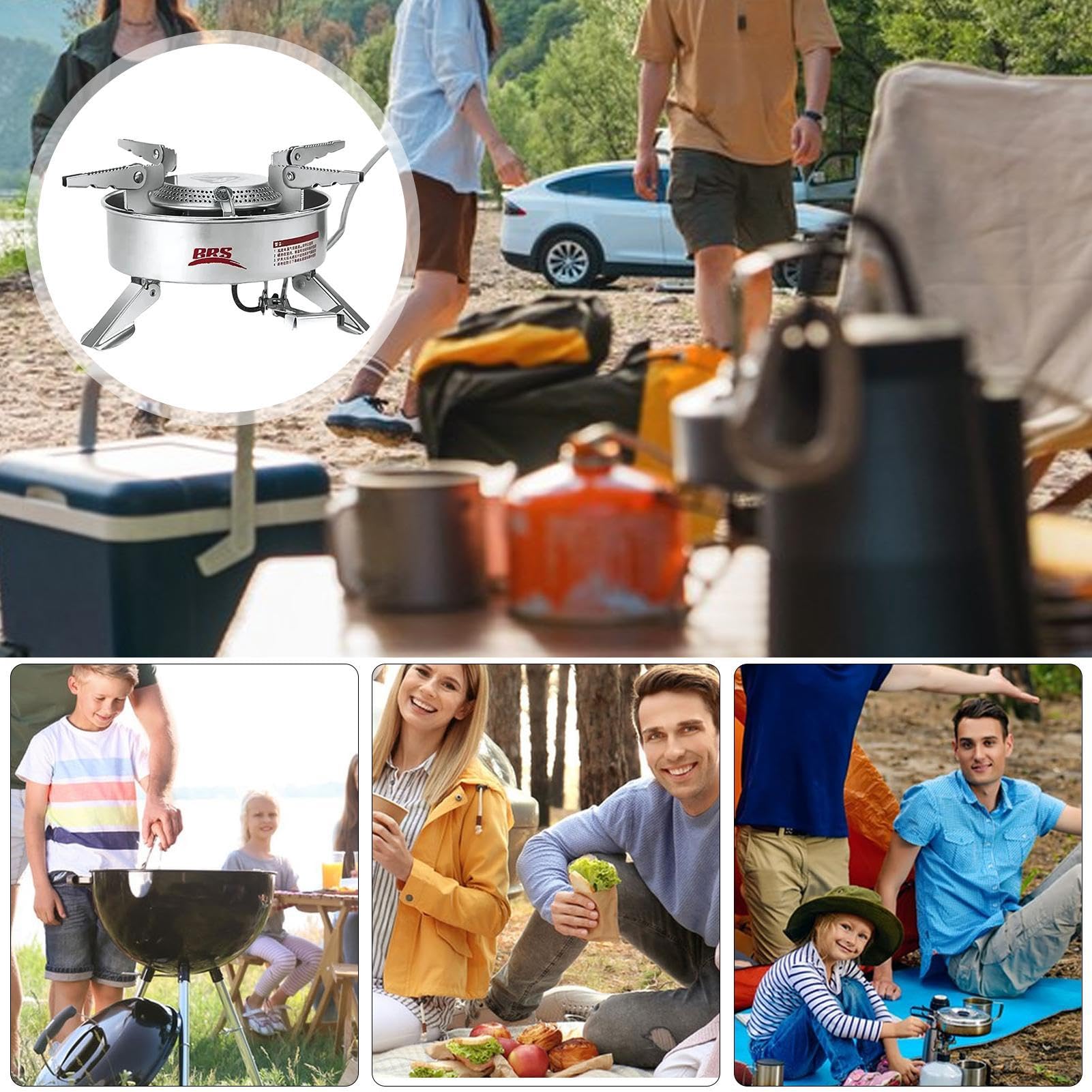 Fornello da trekking, fornello da campeggio portatile | Fornello a schiena per pieghevole antivento | Stufa esterna portatile ultraleggero per casa, giardino, campeggio e picnic | Cottura all'Aperto Fornello da Escursionismo per Escursionismo Viaggio Trek