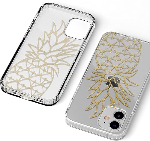 Miniatura 3 de Casely Funda para iPhone 11  Carcasa rígida transparente de piña dorada brillante