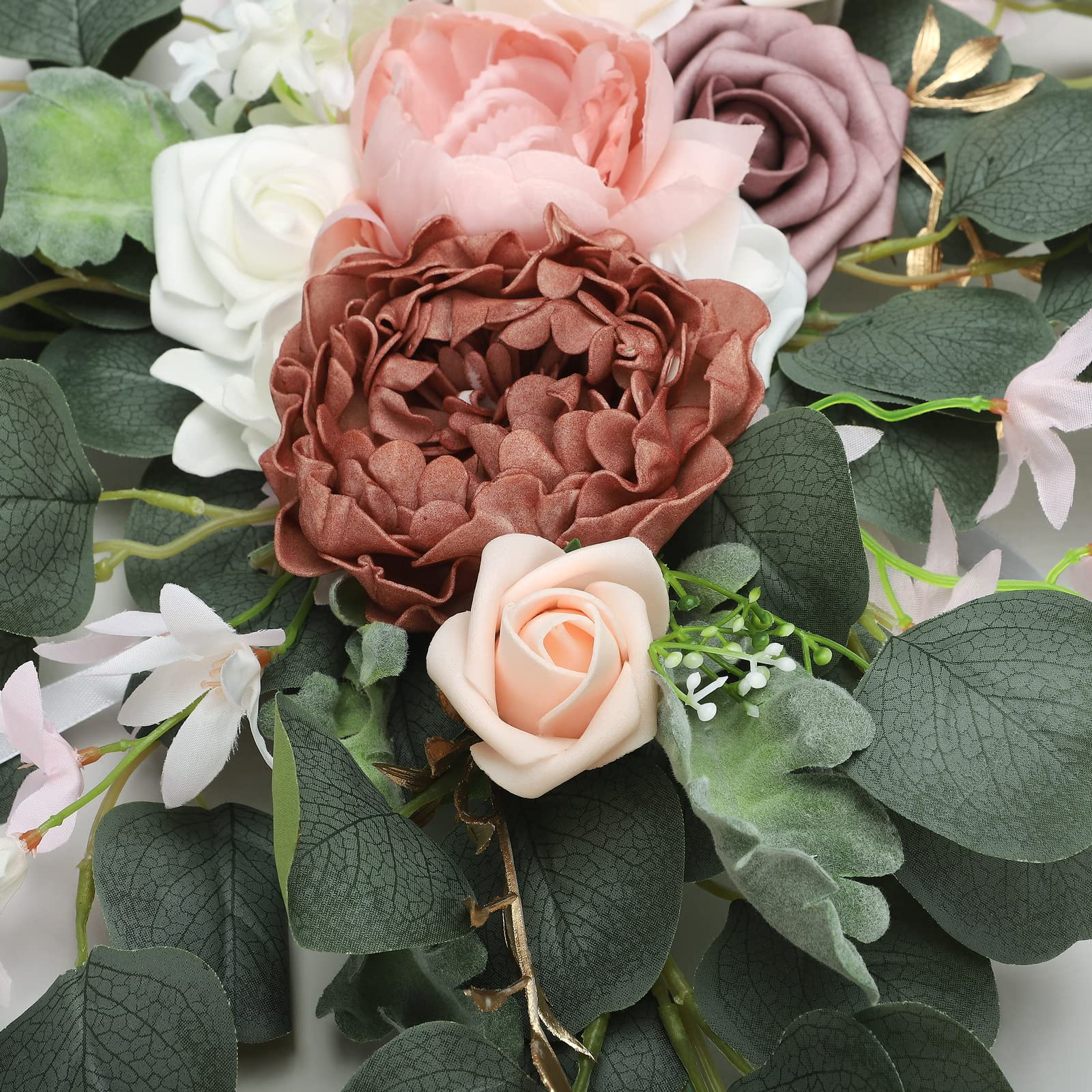 Hochzeitsbogen-Blumen-Set, 2 Stück, Künstliche Rosenblüten, Hochzeitsblumen, Blumenarrangement, Girlande für Hochzeitsfeier, Willkommenszeremonie, Schild und Empfangshintergrund,(Sekt)
