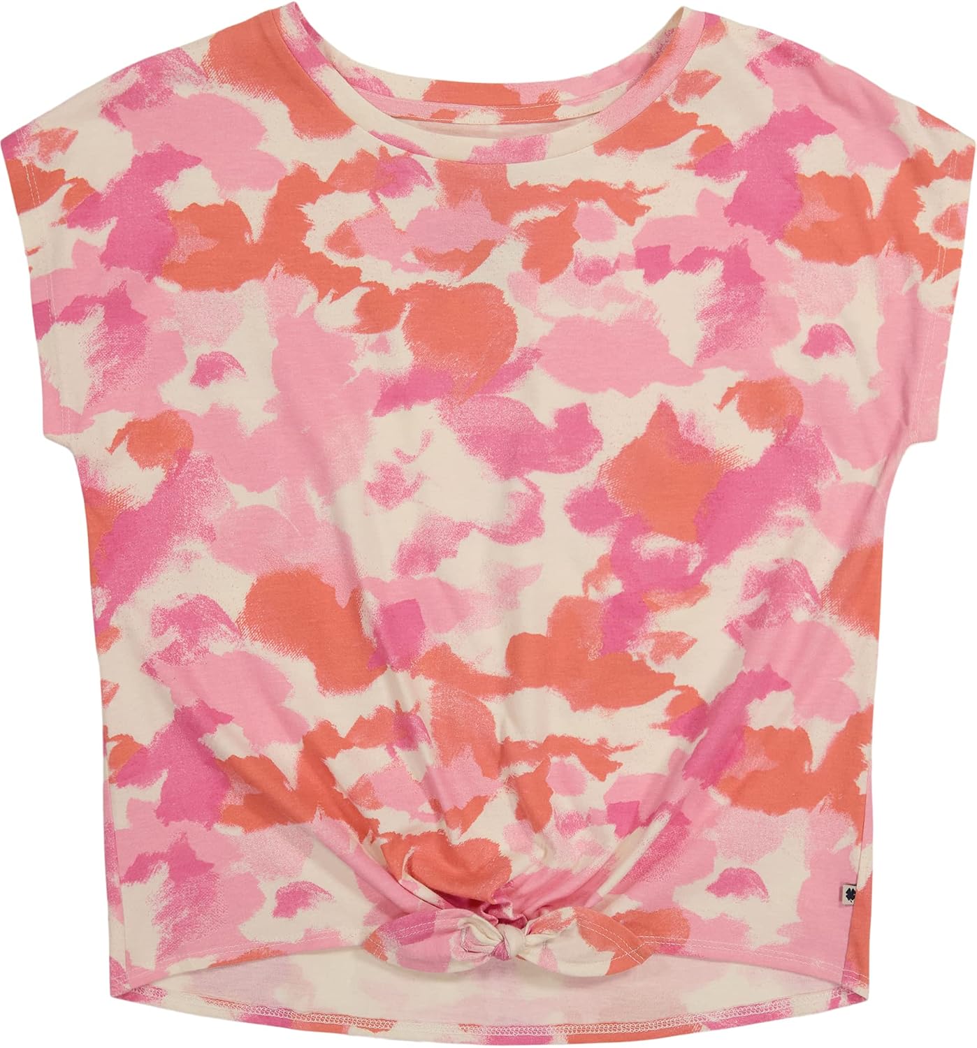 Lucky Brand Girls' Short Sleeve Tie Front Knot Graphic T-Shirt