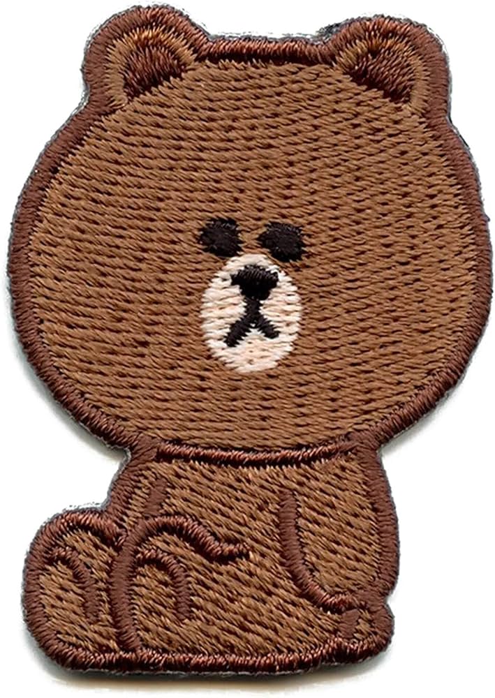 Amazon | Line Friends ベアブラウン フルボディ刺繍 アイロン接着