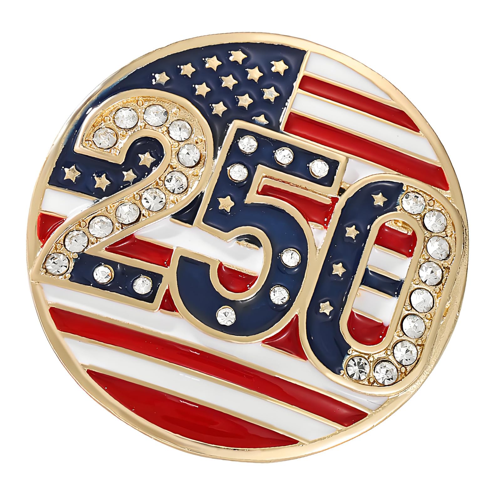 Ljmyy 250Th Anniversary US Independence Day Commemorative Brooch With Patriotic Symbols Multipurpose Flag Brooch