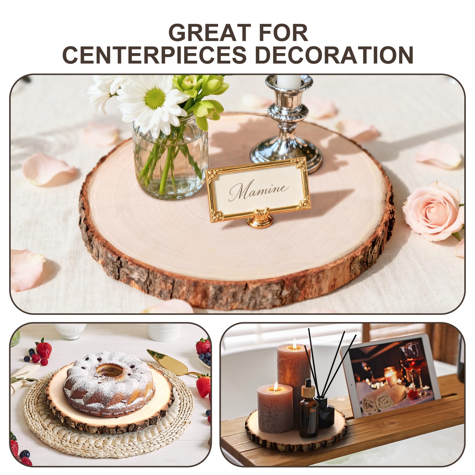 Rustic Wood Slices - Centerpiece & Craft Supplies -4