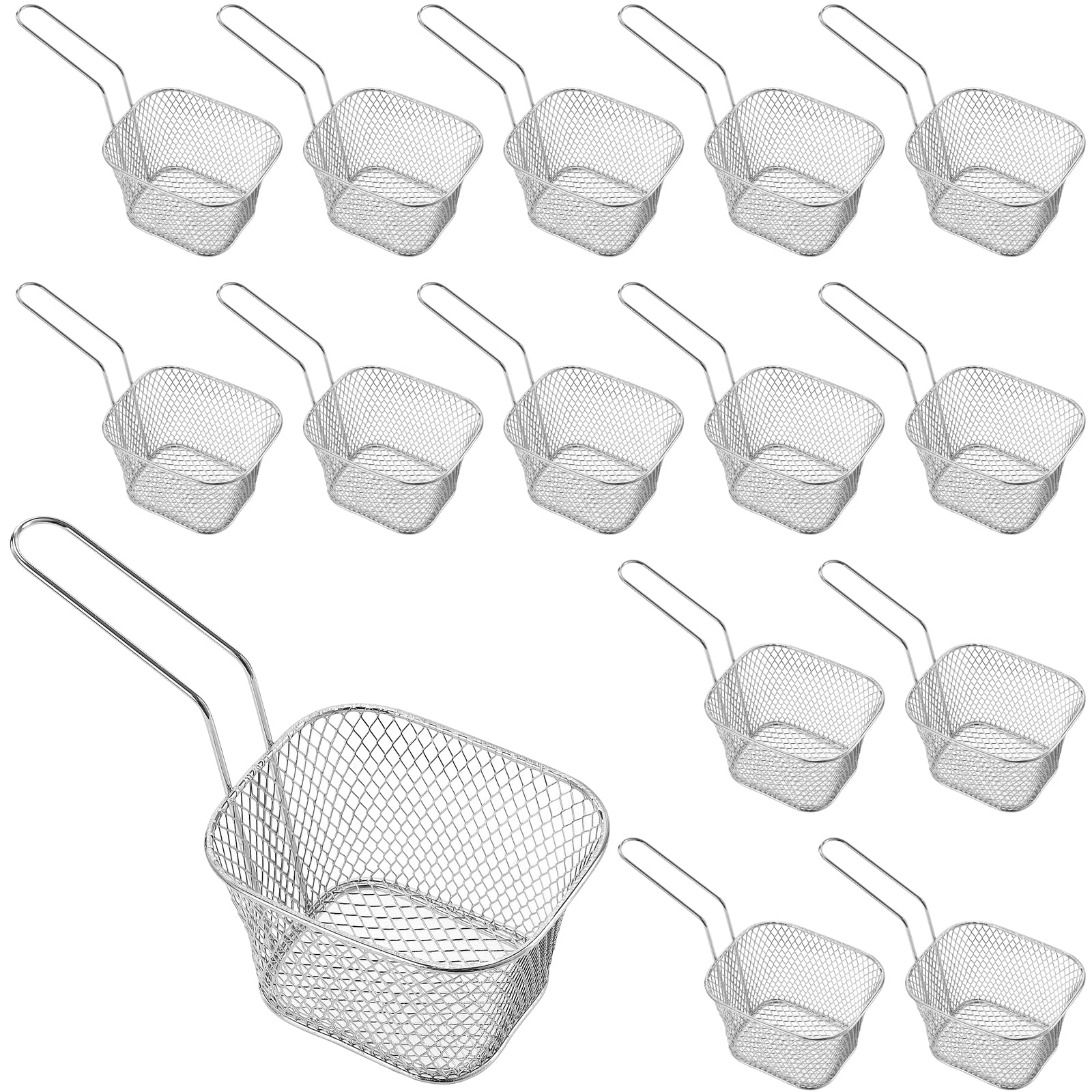 UNGFEI 15 PCS Small Frying Basket, Stainless Steel Mini Chip Baskets