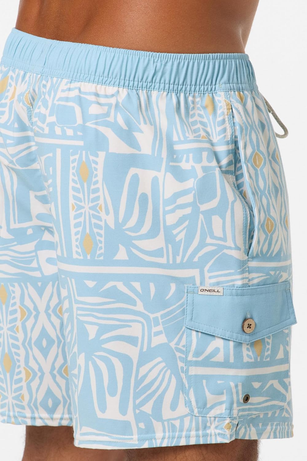 O'NEILL Men's Hermosa Retro 17 Inch Elastic Waist Swim Trunks | Recycled Stretch Fabric & Hyperdry Technology