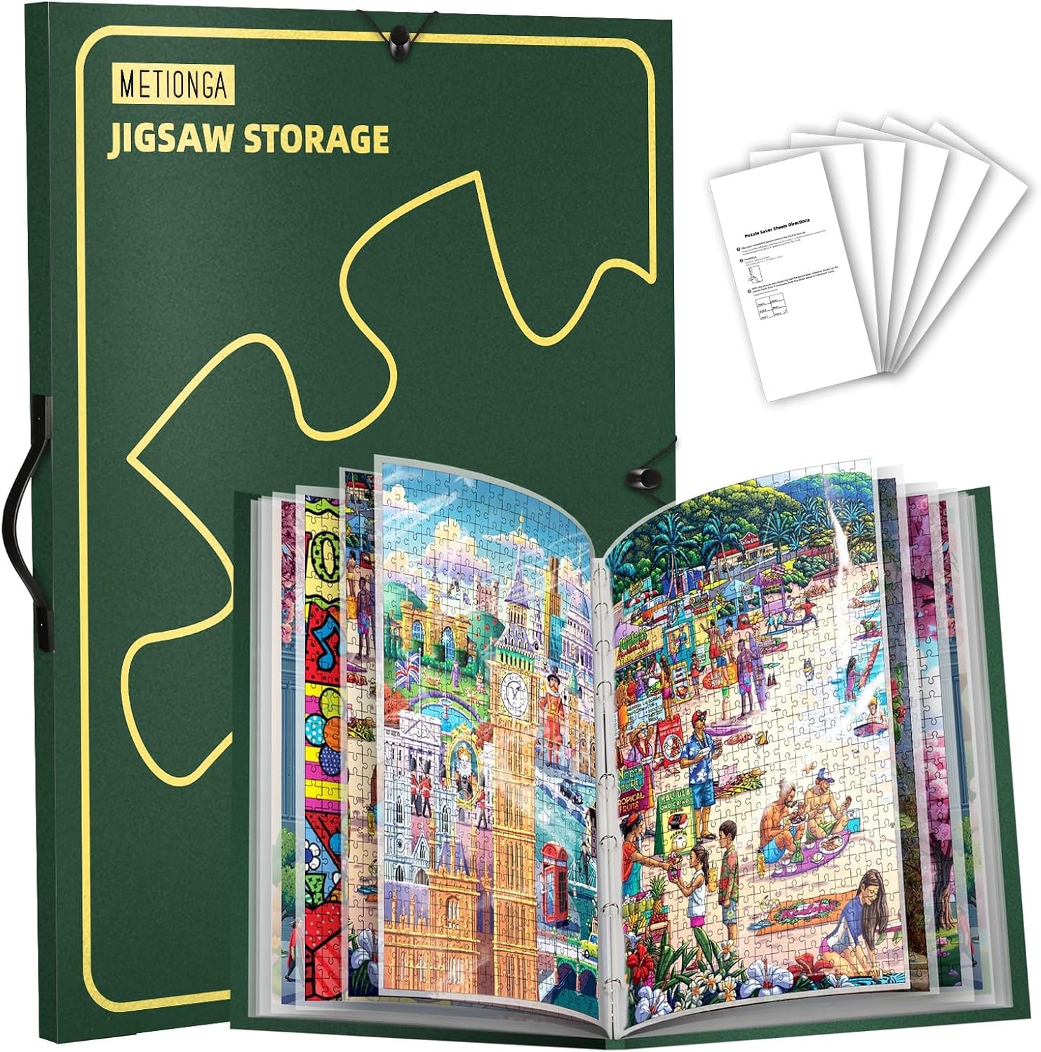 Photo 1 of Puzzle Storage Folder with 25 Pockets, Puzzle Organiser for 1000 Pieces, Dustproof, Protective Jigsaw Accessories