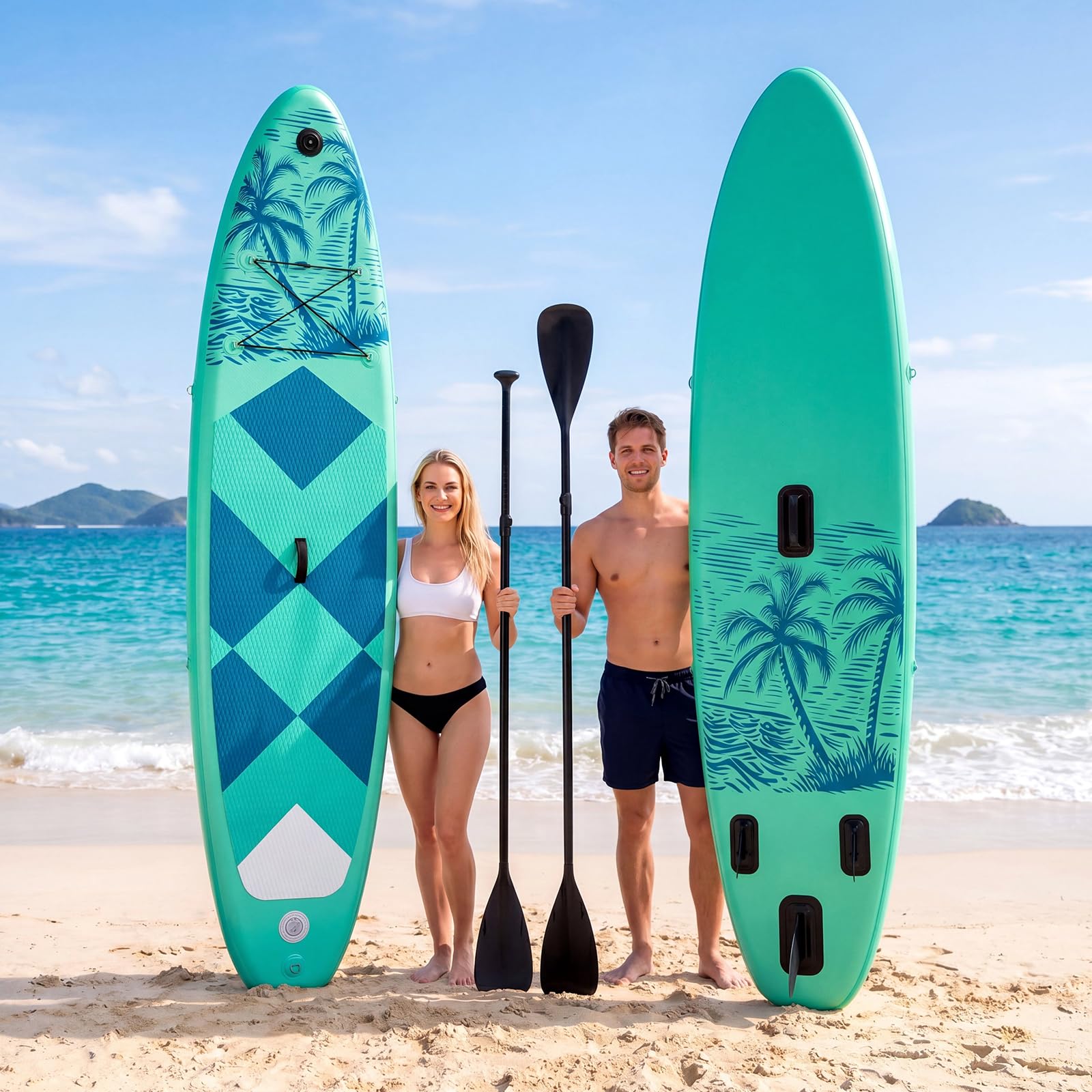 SMOOL SUP Aufblasbares Stand Up Paddle Board 335cm*80cm | Paddleboard für Erwachsene & Anfänger, rutschfeste Eva-Deck, inkl. komplettes Zubehör, Allround SUP für See Fluss Meer