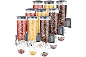 Nitial Triple Dry Food Dispenser: Wall-Mounted Convenience for Kitchen Essentials