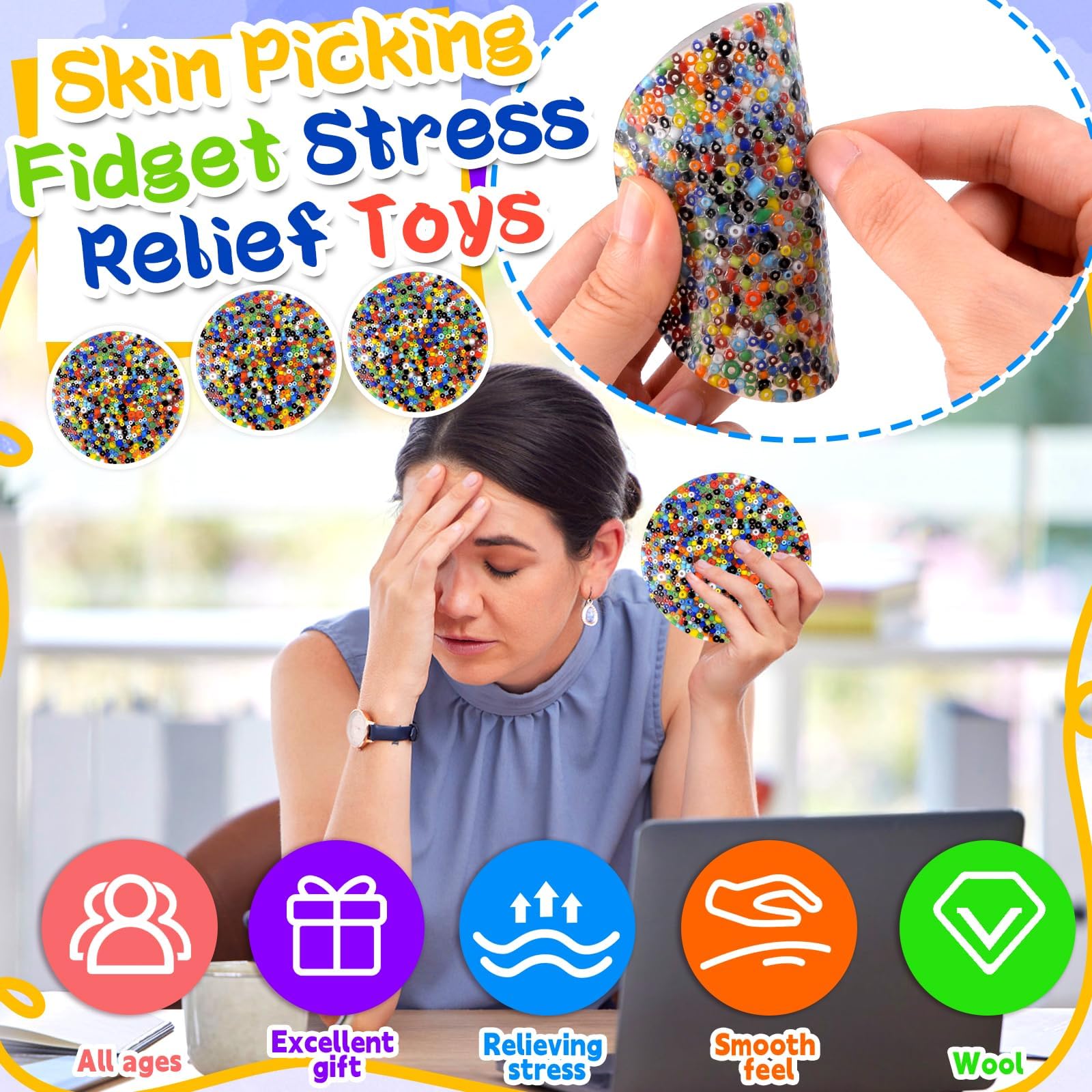 Picky Pad,Skin Picking Fidget Pads,Picky Pad Fidget Toy,Sensorisch Speelgoed Voor Skin Pickin,Stress-Relieving Sensory Tool,decompressiespeelgoed