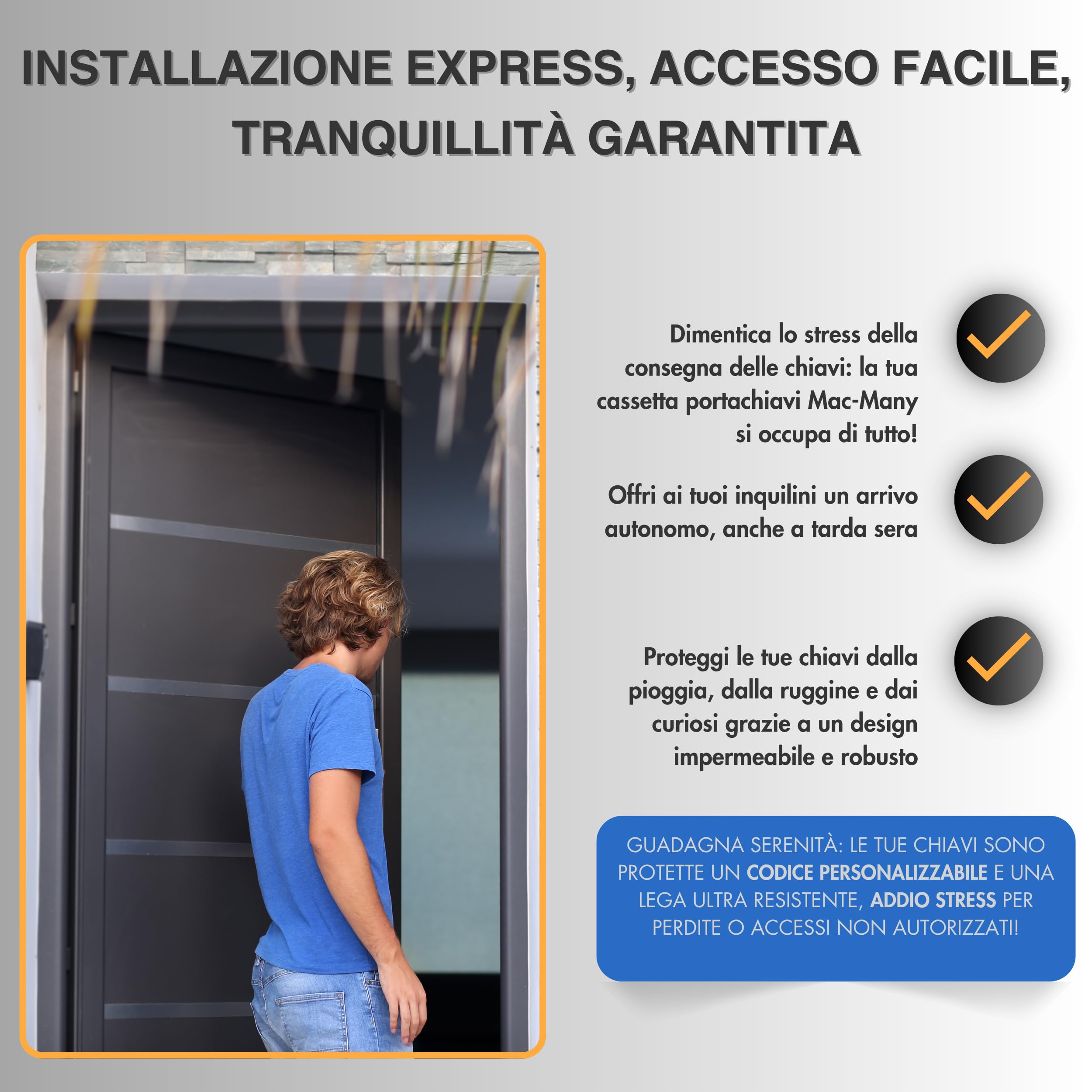 Cassetta chiave sicura da parete con codice, scatole a chiave interne esterne serratura securise 4 cifre, casa, garage, fissaggio a parete impermeabile, grande capacità di archiviazione XL
